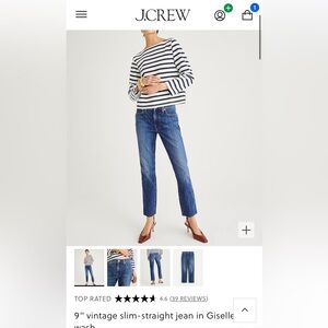 J.CREW DENIM 9" vintage slim-straight jean in Giselle wash